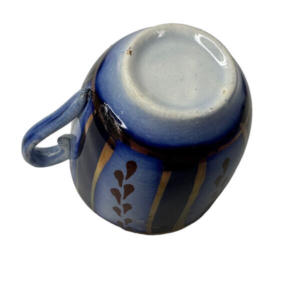 Allerton Childs Gaudy Flow Blue Wagon Wheel Staffordshire Tea Cup 3 piece C 1870 - Picture 6 of 10